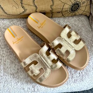 Sam Edelman Gold Slide Sandals